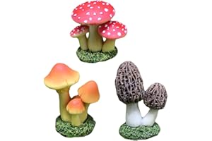 KARELLS Setas Decorativas,Mini Seta Escultura de Setas,Mini Figuras de Setas,Jardín de Setas Decoraciones de Hongos,Modelo de Seta en Miniatura,para Bricolaje para Plantas en Macetas,3pcs