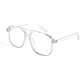 FEISEDY Blue Light Blocking Glasses Fake Nerd Clear Square Computer Lightweight Pilot Glasses Frame Oversized B2866