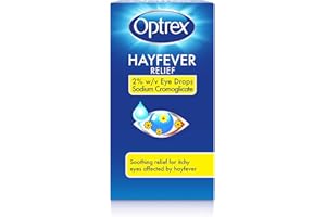 Optrex Hayfever Relief, 2% w/v Eye Drops Sodium Cromoglicate, Clinically Proven, 10ml each, Relieves Symptoms of Eye Allergy, Works Instantly
