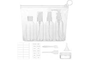 GOTRUST 11PCS Leere Reiseflaschen Set, 80ML Flaschen Handgepäck mit Beutel, Reisegröße Flug Flasche Reiseset, Nachfüllbare Reise Shampoo Flaschen zum Befüllen für Flugreisen Geschäftsreise Lotion