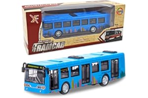 YskerrigToy Autobus Giocattolo, Auto Giocattolo Bambino Mini Bus Modello Pull-Back Veicoli Bus Giocattolos Mini Macchinine Giocattolos Educativo Regalo di Compleanno per Bambini (Blu)
