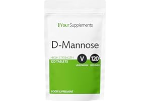 YOURSUPPLEMENTS D-Mannose Tablets 1000mg | Easy Swallow Coated Tablets | 120 Pack | High Strength | Natural Relief & Vegan Friendly