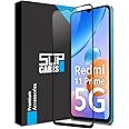 SupCares Military-Grade Gorilla Tempered Glass Screen Protector for Redmi 11 Prime (6.58 Inch) With Installation Kit | Edge to Edge Coverage | Black