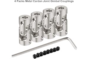ANICEMOON Hootracker 4pcs Metal Cardan Joint Gimbal Couplings Universal Joint Connector Model DIY Motor Shaft Fitting Accessory for RC Car Boat with Screws and Wrench