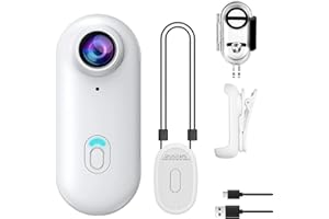 OBEST Cámara Acción 360° 1080P, Mini Camara Deportiva Casco Moto Magnético, WiFi Bodycam Vlog Camara Video Bicicleta Mascota, POV Camera Buceo Impermeable, Gran Angular120, Acc Multifuncion, Blanco