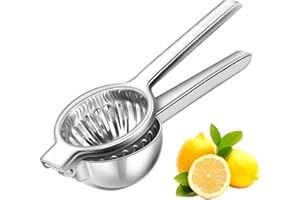 Achkey Zitronenpresse, Saftpresse, Orangenpresse, Zitronenpresse Edelstahl, S304 Zitruspresse für Alle Citrusfrüchte, Limettenpresse 100% Rostfrei und Spülmaschinenfest [8.8 cm Diameter]