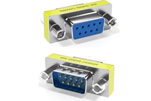 CABLEPELADO Adaptateur Série RS232 DB9 Mâle à Femelle | Coupleur RS-232 - RS-485 - TTL | Changeur de Genre | 9 Broches