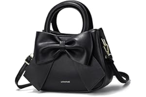 NICOLE & DORIS Women's Cute Crossbody Satchel Handbag, Small Size 22cm x 9cm x 17cm, PU Leather, Top Handle, Bowknot, 4 Compartments, 12 Month Warranty