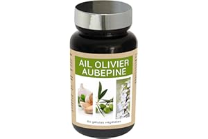 NUTRI EXPERT – Ail Olivier Aubepine – Contribue à la régulation de la pression artérielle – Participe à la santé cardiovasculaire – Réduit la sensation de palpitations – Végan – 60 Gélules végétales