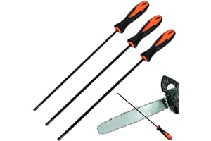 KYSUN 3 Stück Feile für kettensäge,Feile,Kettensägefeile,Kettensäge Feilen,Feilen Set Mit Griff, Gibt es 3 Größen von 4.0 mm,4.8 mm,5.5 mm,Geeignet für Kettensägen