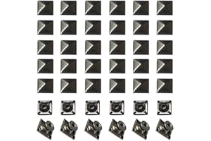 KNR HARMONY Rivet Clous Carré Pyramide 100 pièces Clous pour Cuir Punk 8mm pour Cuir Vêtements Jeans Sacs Arts