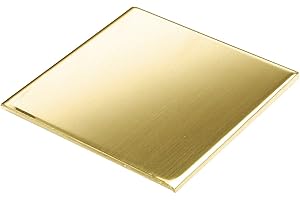 COOKSONGOLD Brass Metal Sheet 7.5cm x 7.5cm x 0.7mm, Brass Craft Sheet Metal, 75mm x 75mm x 0.7mm