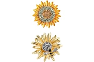 Weenkeey 2 pezzi girasole spilla spilla ape spilla di sicurezza donne Austria cristallo strass spilla sposa spille collare spilla distintivo per camicie abito cappotto