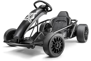 Xootz Comet Electric Go Kart, Kids Ride-On Racing Go Kart, 2 Speed with Drift Mode and Reversing, Steering Wheel, and Pedals, 2 x 12V Rechargeable Batteries, Custom, Black