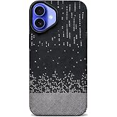 KZY İletişim iPhone 16 ile uyumlu Kapak M-Safe Şarj &Ouml;zellikli İnce Yapılı Karbon Kevlar Kılıf - Beyaz