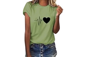 Yuson Girl Magliette Donna Manica Corta Amore/Pianeta Astronauta T-Shirt Cotone Maglietta Elegante Donna Casual Stretch Sciolto Top Magliette Estive con Girocollo Blusa Taglie Forti