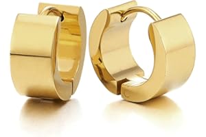 COOLSTEELANDBEYOND 2 Orecchini a Cerchio, Orecchini da Uomo Donna, Acciaio Inossidabile