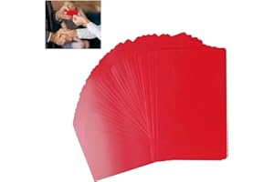 Bustlwor 50 sztuk czerwonych metalowych wizytówek, puste aluminiowe wizytówki z imieniem, grawerowane metalowe wizytówki, grubość 0,21 mm, do biura i do samodzielnego wykonania (czerwone)