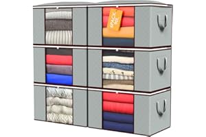 ROCKBERRY 6 Pack Foldable storage cube of 90L with 3 layers of non woven material.