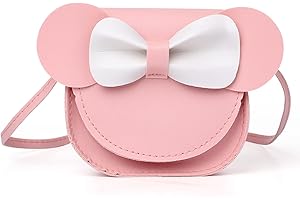 BOYIGOG Little Mouse Ear Bow Crossbody Purse,PU-Schultertasche für Kinder Mädchen Kleinkinder Crossbody Geldbörse Brieftasche Umhängetasche