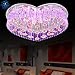 Produktbild Im europischen Stil herzfrmigen stieg romantischen LED-Deckenlampe Schlafzimmerlampe Studie Wasserkristall-Lampen Wohnzimmer Lichter rund Fernbedienung Schalter 220V Netz 20-30W , purple , 80cm