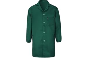 Yukirtiq Herren Arbeitsjacke mit Vielen Taschen Mantel Mechanisch Arbeitskleidung Warenhaus Werkstatt Arbeitsmantel Lange Jacke