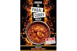 SPICE 'N' TICE SPICENTICE Hot Phaal Curry Powder Recipe Kit (Serves 4) - 100% Natural Hand Blended Spice with Naga Ghost Chilli Pepper – Restaurant Style - Made in UK (1 Pack)