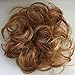 PRETTYSHOP 100% Human Hair Scrunchy Scrunchie Bun Up Do Hair Piece Hair Ribbon Ponytail Extensions Wavy Curly Messy Div. colours (light brown blonde mix 30H27 H312)