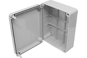 A1 ELECTRICS A1ELECTRICS.COM 240mm Junction Box Waterproof to IP56 Plastic Adaptable Enclosure - Indoor/Outdoor - Electric Connection Box - Panel - Hinged Lid for Easy Access, Suits MCBs RCDs Timers Contactors etc