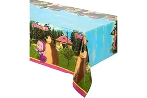 Isola Party Tovaglia di plastica rettangolare per festa di compleanno 120x180 cm Masha e Orso