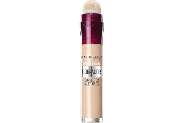Maybelline New York, Corrector de Ojeras, Bolsas e Imperfecciones, Con Bayas de Goji y Haloxyl, Tono: 01 Light, 6.8 ml