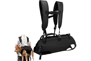 Ziyonix Zaino per Trasporto Cani, Imbracatura per Sollevamento Cane con Maniglia, Trasportino per Scale per Cane, Imbracatura per Recupero per Cani Anziani Feriti Disabili (M)