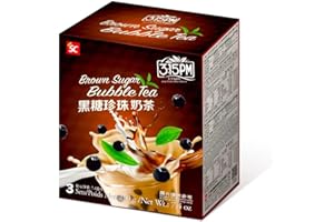 3:15PM Bubble Tea 3 Kits - Thé au Lait au Sucre Brun aux Perles de Tapioca | Délicieusement Simple | Preparation Rapide | Boisson de Taiwan Authentique | Sans conservateurs | SANS pailles