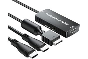 LiNKFOR Convertidor de PS a HDMI Adaptador con Cables para PS 2 y PS 1 Compatible con 1080P / 720P Color Staturado para PS1/2/3 Adaptador Cable PS1 PS2 a HDMI para Consolas Monitor HDTV