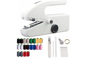 HEUIOP Handheld Sewing Machine for Beginners, Mini Hand Held Sewing Machine Uk Kit, Easy to Use, Fast Stitch for Fabrics & Clothes, Travel & DIY, Compact & Lightweight