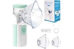 OMRON Akumulatorowy przenośny cichy nebulizator, wydajna atomizacja i absorpcja, akcesoria z 2 maskami i 1 ustnikiem, odpowiedni dla dorosłych i dzieci, do użytku rodzinnego i w podróży