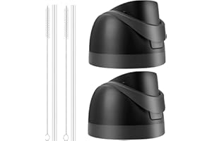 PHULWEL Paquete de 2 tapas de repuesto para botella de agua Owala Freesip, compatible con tapa y cierre Owala 16 oz, 24 oz, 32 oz, 40 oz, vaso con pajita y cepillo, a prueba de fugas, sin BPA