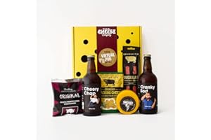THE CHUCKLING CHEESE COMPANY Virtual Pub Gift Box. A Delicious Selection Box Full of Pub Inspired Foodie Gifts. Savoury Snacks, cheese and Beer. Ultimate Food Gifts For Men Or Women