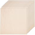12 Pack Plywood Sheets for Crafts 300 x 300 x 3mm Unfinished Basswood Sheets Blank Square Plywood Boards Craft Wood for Woodcraft, Painting, Engraving, Stenciling, Staining, Home Decor, Models Making