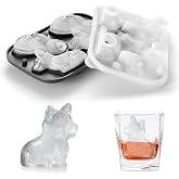 Aputue Buz kalıbı, silikon corgi k&ouml;pek şekilli, 3D sevimli hayvan fig&uuml;rl&uuml;, BPA i&ccedil;ermez ve dayanıklı malzeme, viski kokteyl ka
