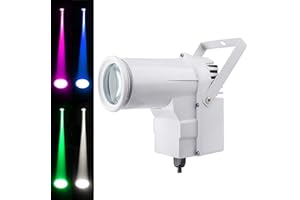JINDAAUDIO Proiettori pin spot, 12W RGBW 4 in 1 Spotlight LED Fascio, Pinspot Luce Specchio Balls DJ Discoteca Effetto Lampada