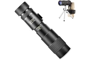 MOBTOR Hochleistung tragbares Fernglas 10-300 x 40 mm Zoom-Monokular-Teleskop, kompaktes, wasserdichtes Teleskop mit Smartphone-Halterung, Stativ zum Wandern, Camping, Vogelbeobachtung