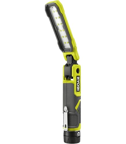 Torcia LED Ryobi RLP4-120G – 640 Lumen, Batteria 4V USB 2.0Ah, 3 Livelli Di Luce, Base Magnetica E Gancio, Ricarica Inclusa