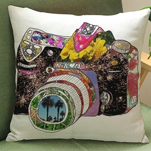 Chengbao To map custom European style retro camera cotton pillow Home Furnishing Club sofa cushion car cushion,45*45 super soft cashmere,A