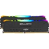 Crucial Ballistix BL2K8G30C15U4BL RGB, 3000 MHz, DDR4, DRAM, Desktop Gaming Speicher Kit, 16GB (8GBx2), CL15, schwarz