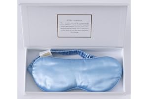 ZIMASILK Antifaz para dormir, 100% seda de morera de 22 momme, relleno de seda de morera， suave y transpirable (azul cielo)