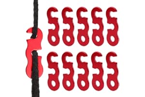 Fezf 10PCS Tensor Cuerda de Aleación de Aluminio Ajustador de Guying para Tienda de Camping Senderismo al Aire Libre