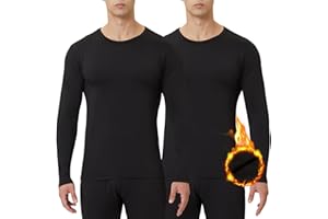 CL convallaria Thermounterwäsche Unterhemd Herren Thermoshirt Langarm Innenfleece Funktionsunterwäsche Thermo Oberteil 2er/3er Pack