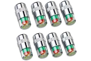 JULIYEH NA 8 Pz Auto Pneumatico Pressione Monitor Valvola Stelo Tappi Caso Copertura Sensore Indicatore 3 Colore Rosso Giallo Verde Occhio Alert