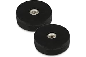 MVT GMBH [2 Stück] Neodym Magnete Gummiert 22mm 5,5KG Stark - Gummi Magnet Scheibe mit M4 Innengewinde Bohrung - Für Schrauben, Haken, Öse